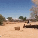 Dirt bike ramp jump on fire goes wrong