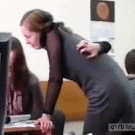 The Thing scratches woman's back