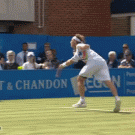 David Nalbandian kicks linesman