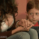 Kid vs. woman's cleavage