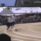 Hat exchange during race