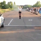 Biker fails drag race start