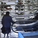 Russian old ladies vs. escalator