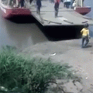 Man getting off ferry almost gets crushed
