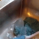 Freezing tap water forms icicles