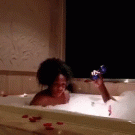 Woman's hair catches fire during bath