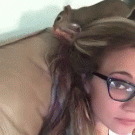 Squirrel hides Cheeto in girls hair