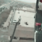 Flipping off snipers from the helicopter