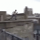 Big parkour roof jump