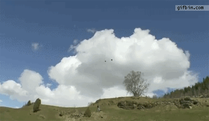 Insane wingsuit fly-by