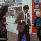 Mr. Bean photo whith baby