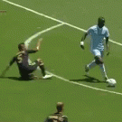 Failed soccer trick shot