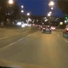 Biker vs. pedestrian crossing the street