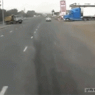 Guy at gas station survives car accident