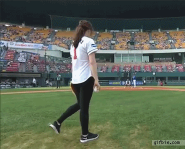 Image result for baseball throw gif asian girl