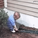 Baby vs. garden hose