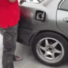 Lighting cigarette from car