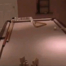 Rube Goldberg pool trick shot
