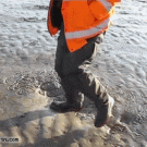 Walking on quicksand (Morecambe Bay)