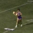 Cheerleader with burning baton fail