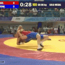 Epic wrestling victory dance