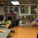 Knife throwing trick