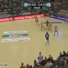 Women's handball cop a feel