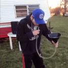 Beer bong drinking fail