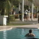 Swimming pool bike ride fail