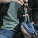Recursive Sad Keanu with helmet