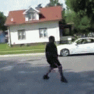 Dancing homie gets hit by icecream truck