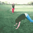 Leapfrog prank faceplant