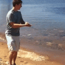Stone skipping like a boss