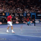 Tennis ball boy catches ball like a boss