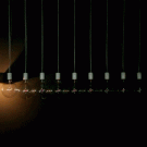 Newton's cradle with light bulbs