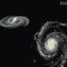 Galaxy collision simulation
