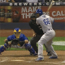 Yasiel Puig breaks bat on check swing