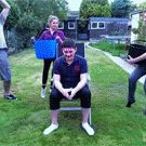 Girl helping with ice bucket challenge fail