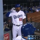 Yasiel Puig slams helmet