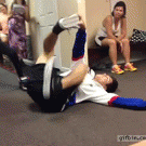 Contortionist kid twists his legs