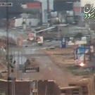 Missile blows tank's turret off