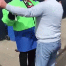 Security guy frisking people