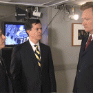 Colbert, O'Brien and Stewart- bottle to the head