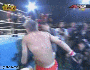 Boxing ring faceplant