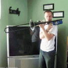 Trumpet flame thrower