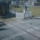 Car almost hit by train