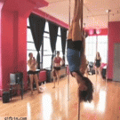 Pole dancer air-walks