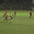 Soccer ball hits ball boy