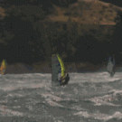 Wind owns wind surfer