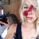 Girl scares mom with zombie make-up